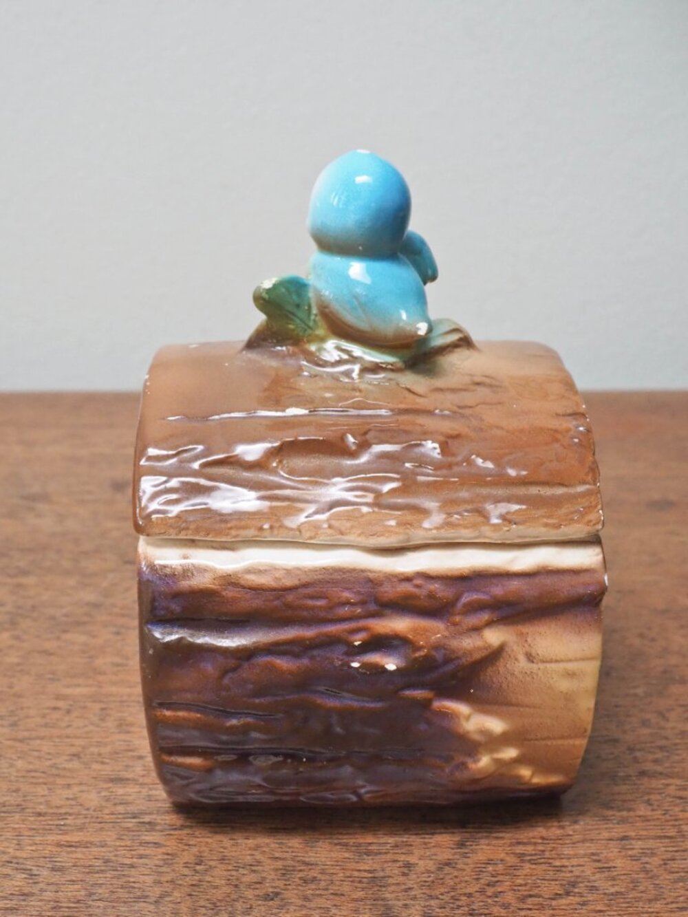 Vtg Norcrest Japan Ceramic Blue Bird Jam Jar - Picture 4 of 11